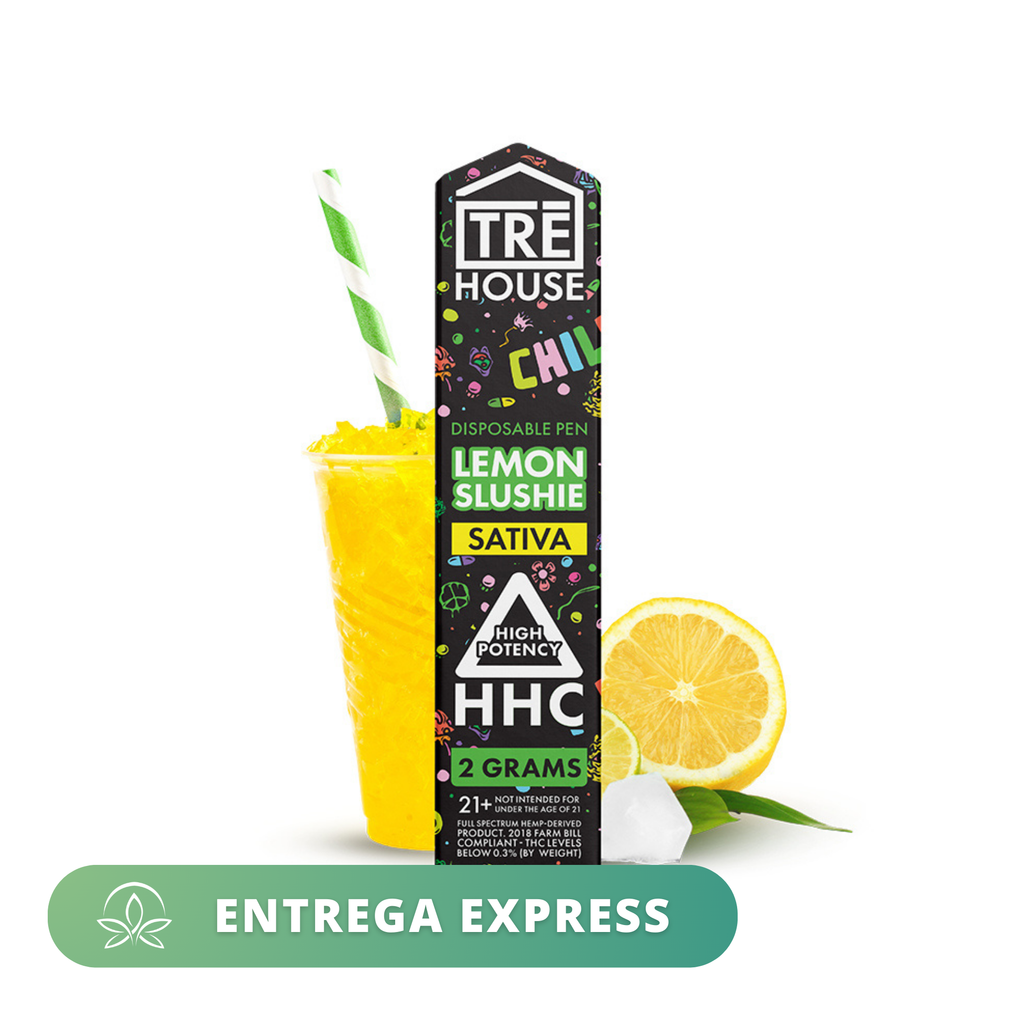 Vape Desechable - Tre House - HHC 2000mg - 2ml - Lemon Slushie